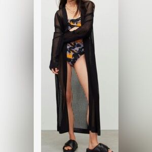 All Saints Black Misha Long Cardigan .  Size Medium. NWT